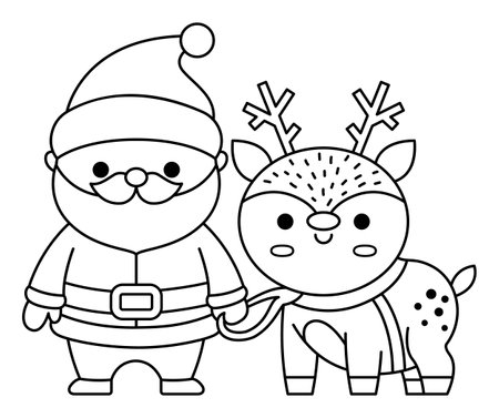 Santa coloring pages stock vector illustration and royalty free santa coloring pages clipart