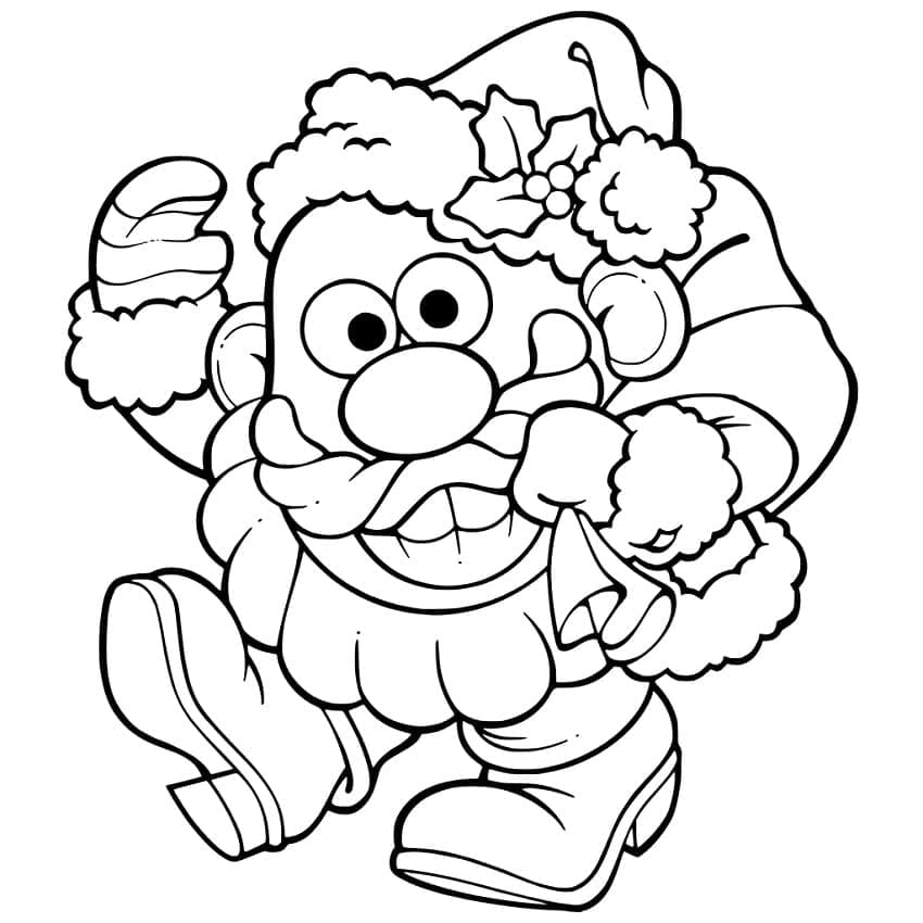 Mr potato head santa claus coloring page