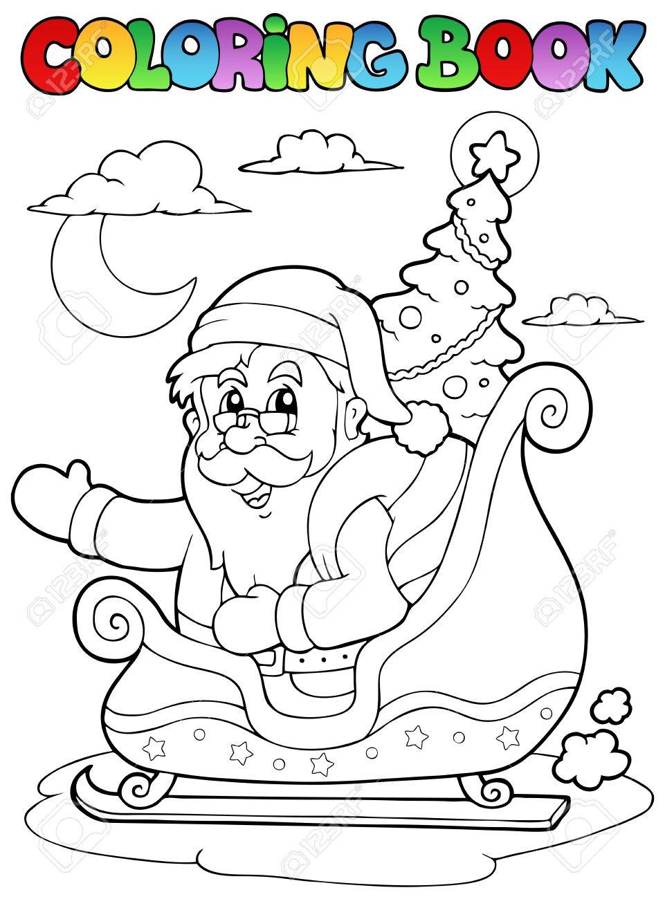 Coloring book santa claus theme illustration royalty free svg cliparts vectors and stock illustration image