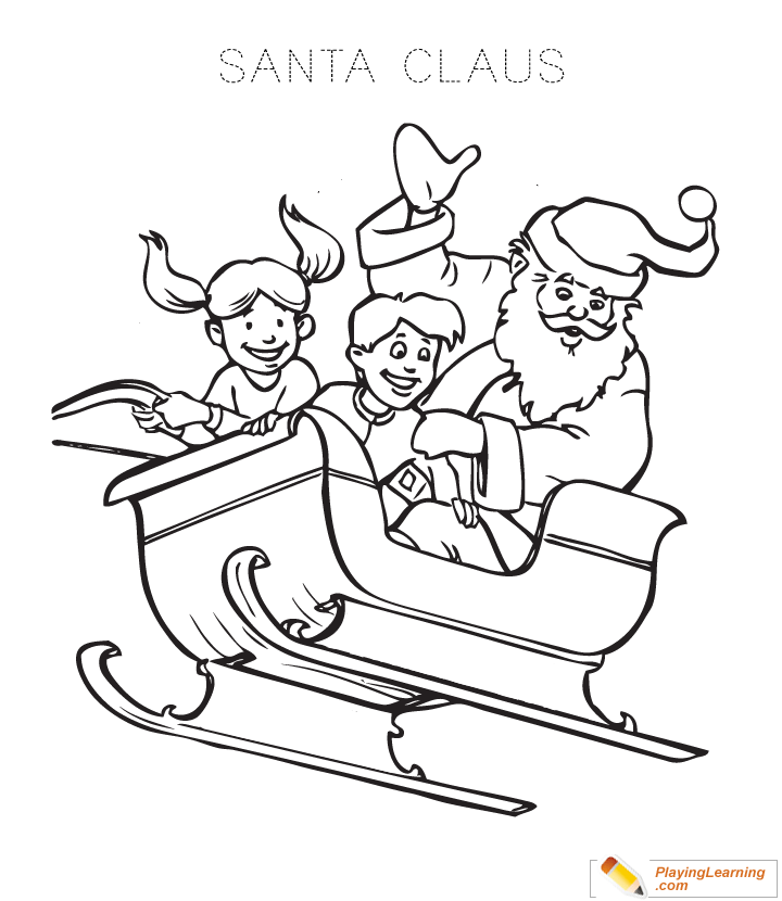 Santa claus sleigh coloring page free santa claus sleigh coloring page