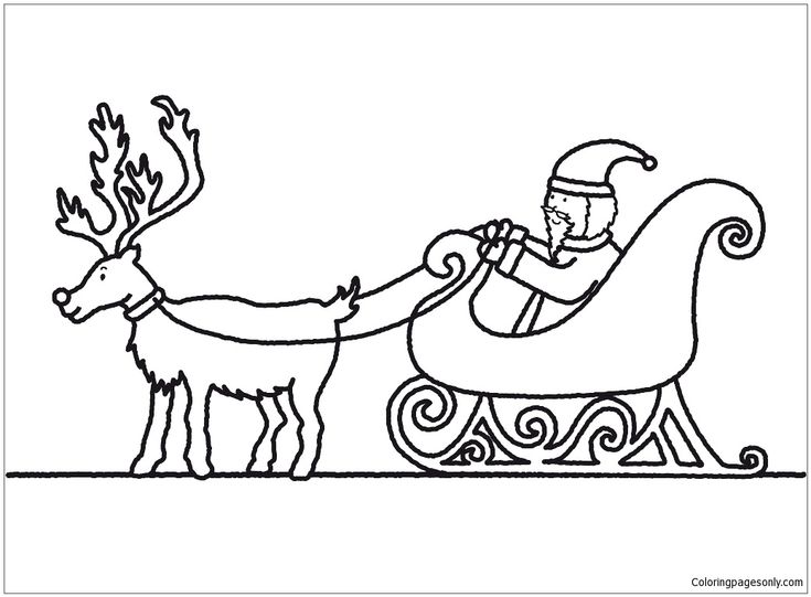 Santa claus and sleigh coloring page papai noel desenho papai noel pãginas para colorir natal