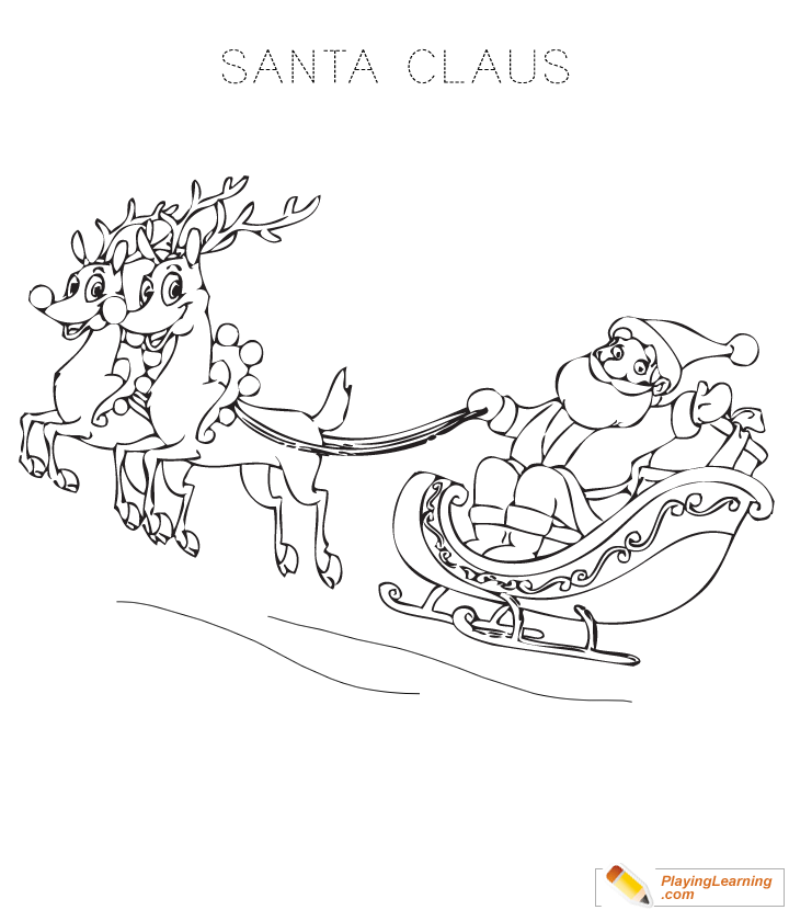 Santa claus sleigh coloring page free santa claus sleigh coloring page