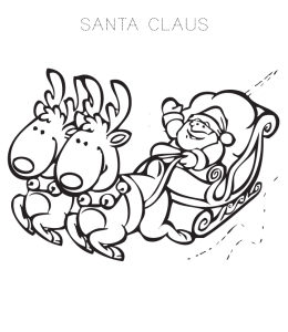 Santa claus and sleigh coloring pages playing learning
