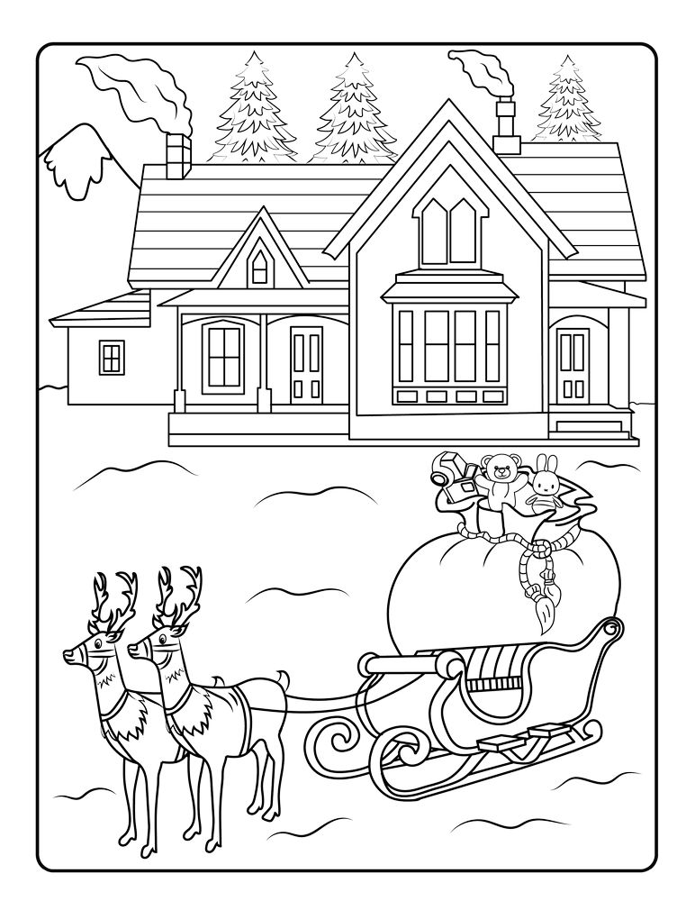 Santas reindeer coloring pages