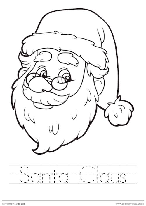 Foundation christmas louring page santa claus worksheet