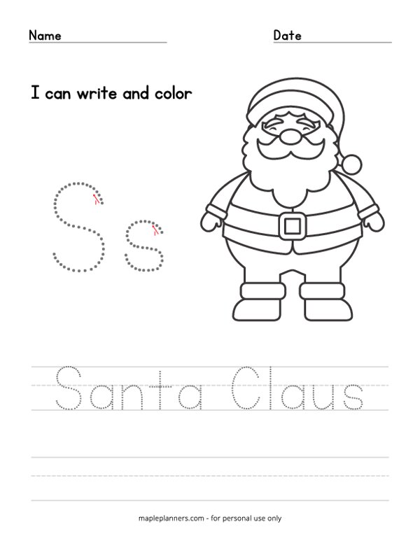 Santa claus color and trace
