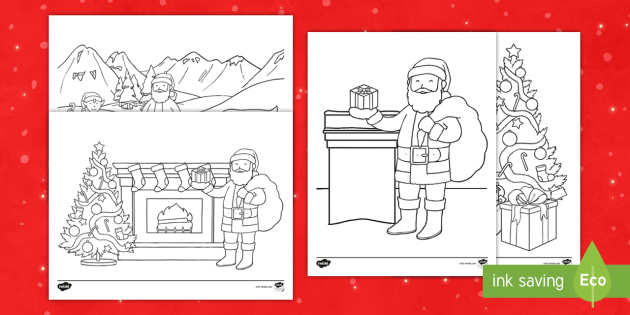 Santa claus christmas louring sheets teacher made