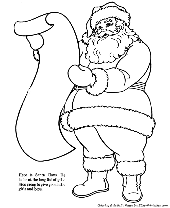 Santa christmas coloring pages