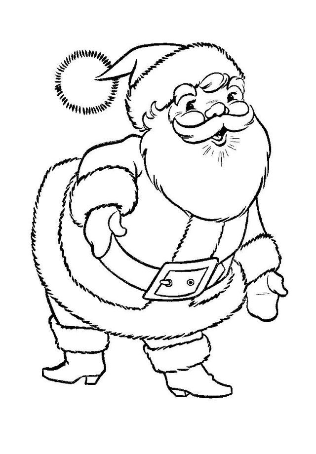 Pretty photo of santa coloring page