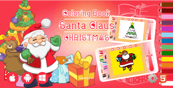 Coloring book santa claus christmas html construct game by twistedbyart