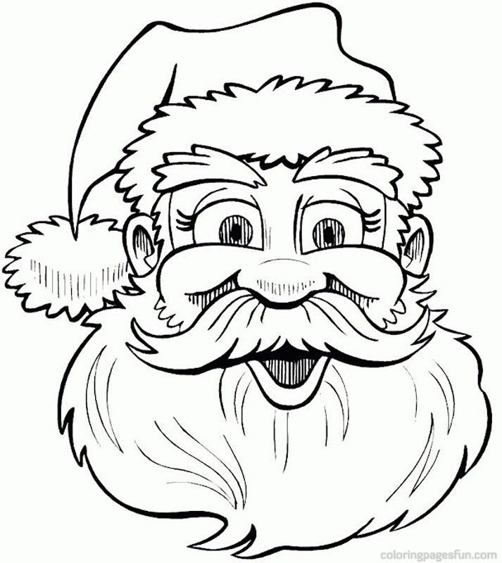 Santa claus face coloring pages printable for free download