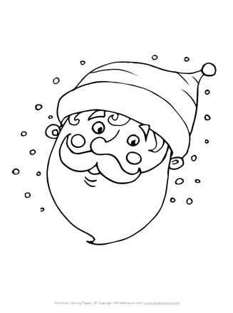 Santas face coloring page all kids network