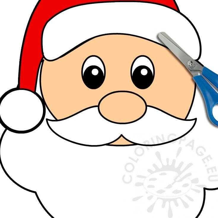Christmas santa face pdf coloring page