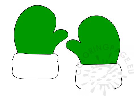 Green glove santa claus pdf coloring page