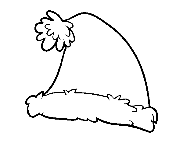 A santa claus christmas hat coloring page