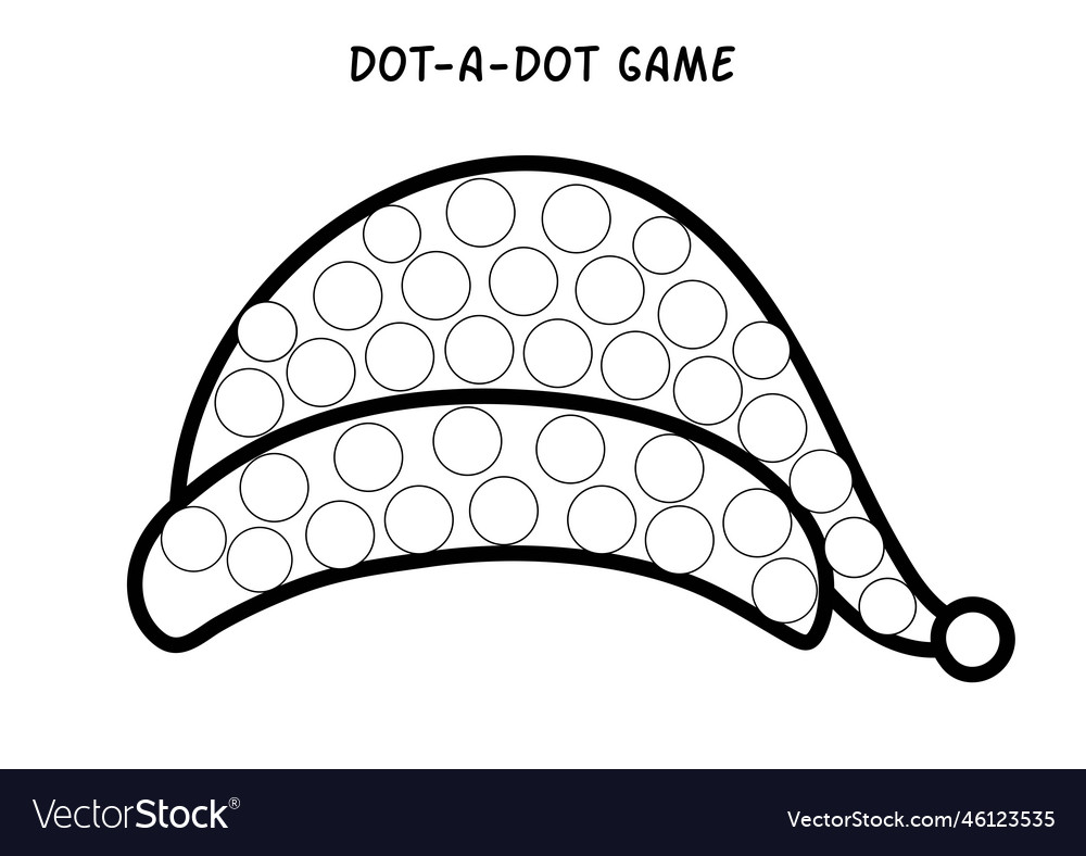 Dot a game for kids with santa hat funny vector image