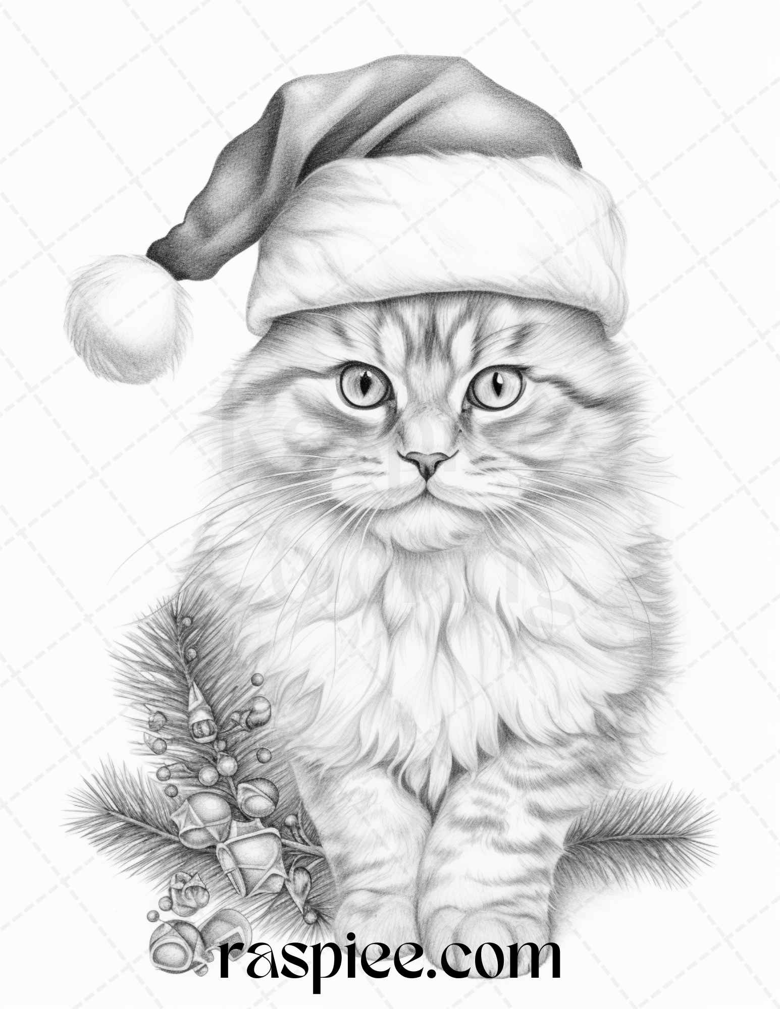 Christmas animals grayscale coloring pages printable for adults pd â coloring