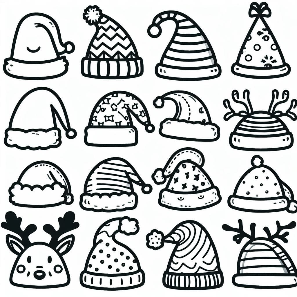 Christmas hat coloring pages