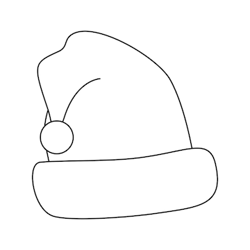 Premium vector coloring page with santa hat for kids