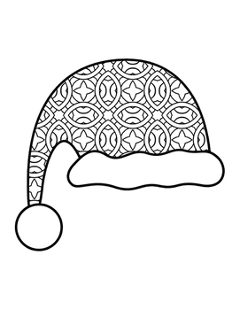 Christmas coloring pages santa hat mindfulness coloring christmas activities