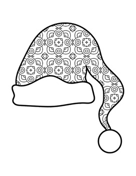 Christmas coloring pages santa hat mindfulness coloring christmas activities