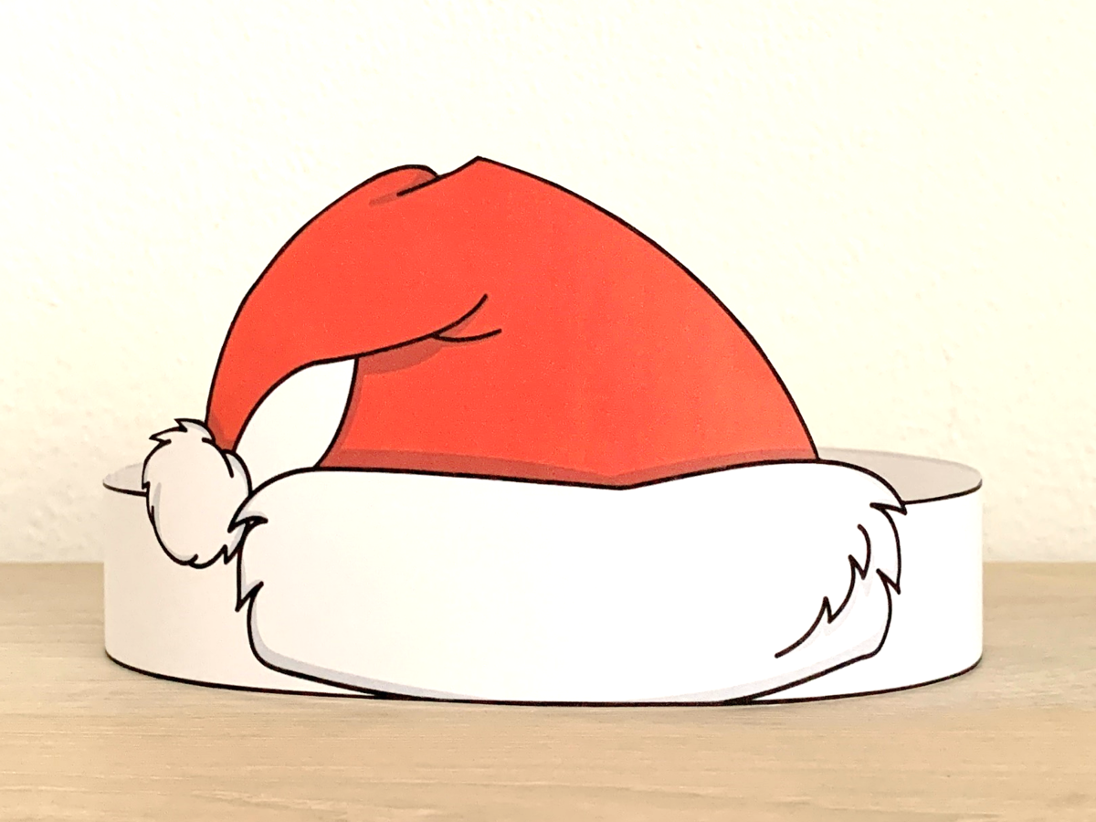 Santa claus paper hat printable costume craft winter christmas activity made by teachers