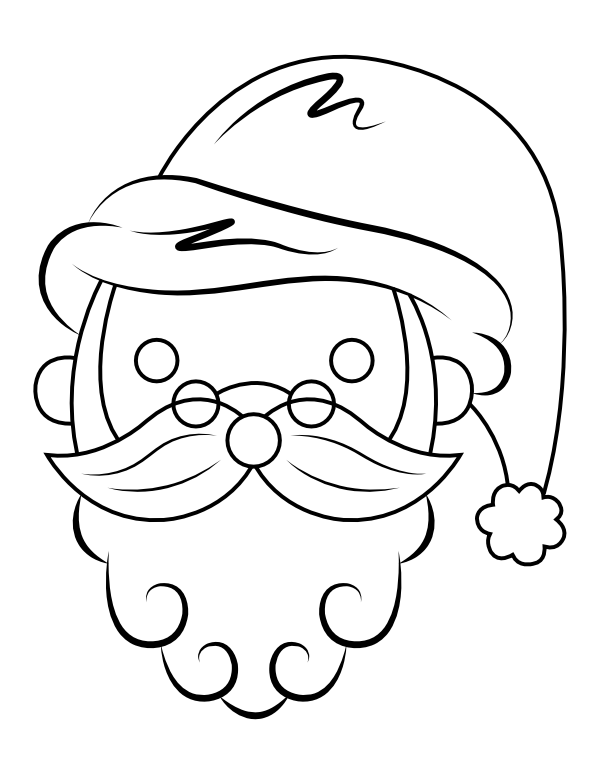 Printable santa claus face coloring page