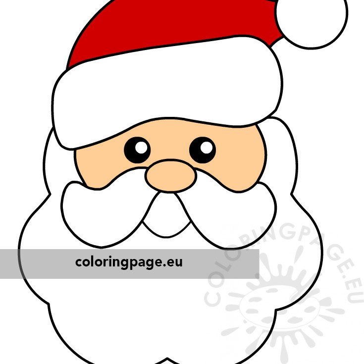 Happy santa claus face image coloring page