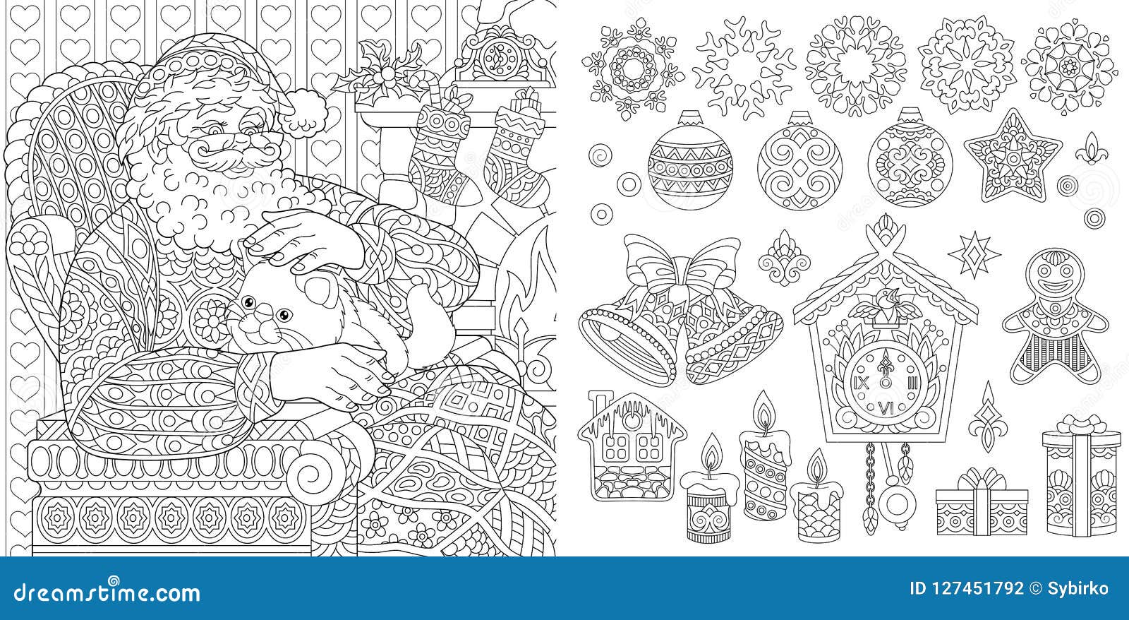 New year christmas coloring page stock vector