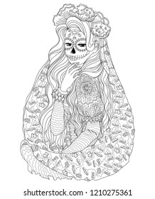 Beautifull girl santa muerte body art åºåçéåïå ççï