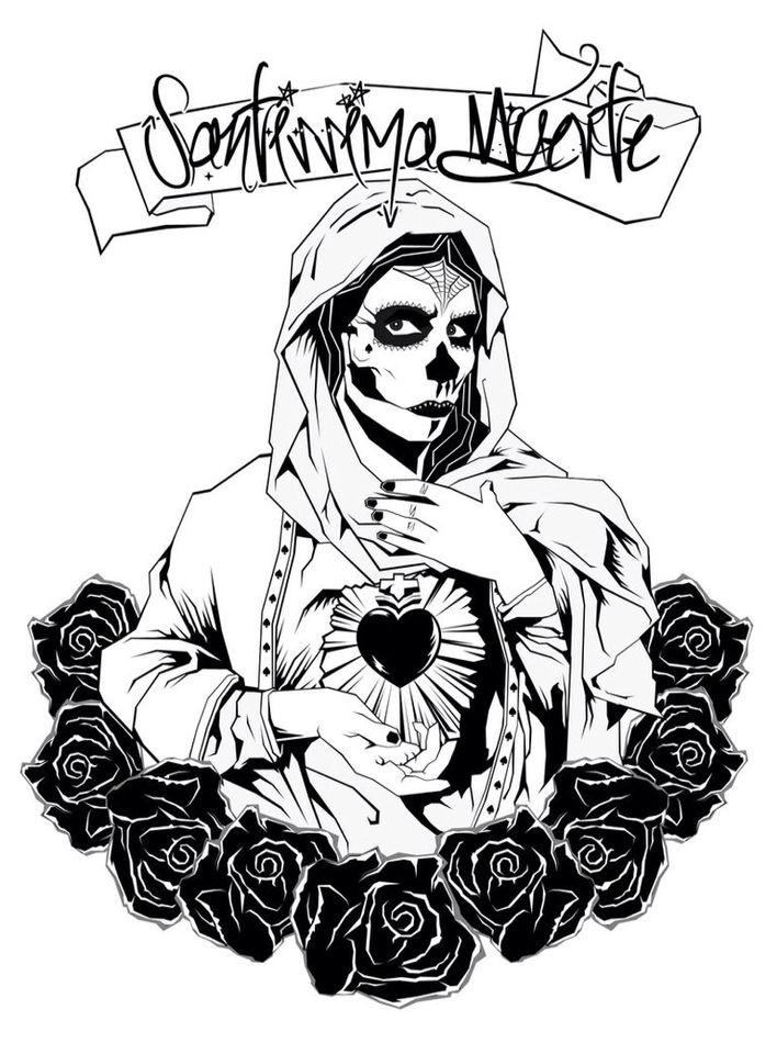Pin by roberth patrick on halloween santa muerte coloring pages coloring pages for kids