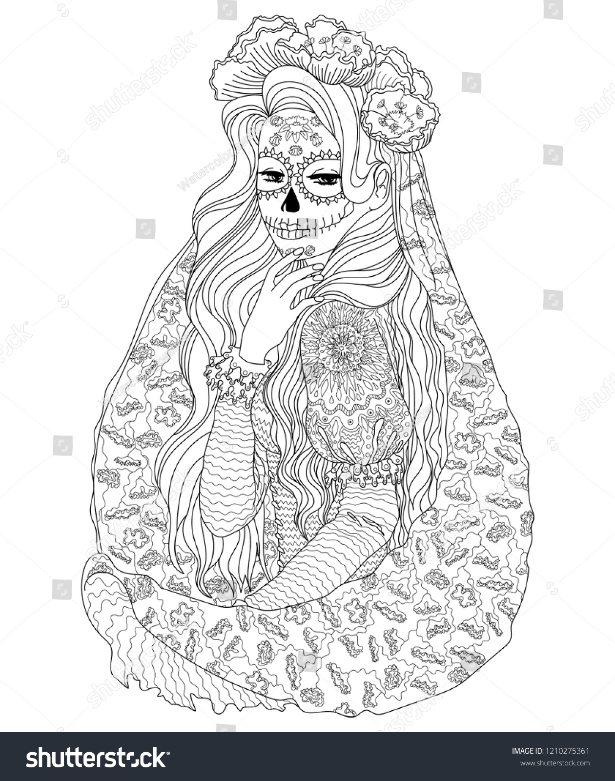 Beautifull girl santa muerte body art åºåçéåïå ççï