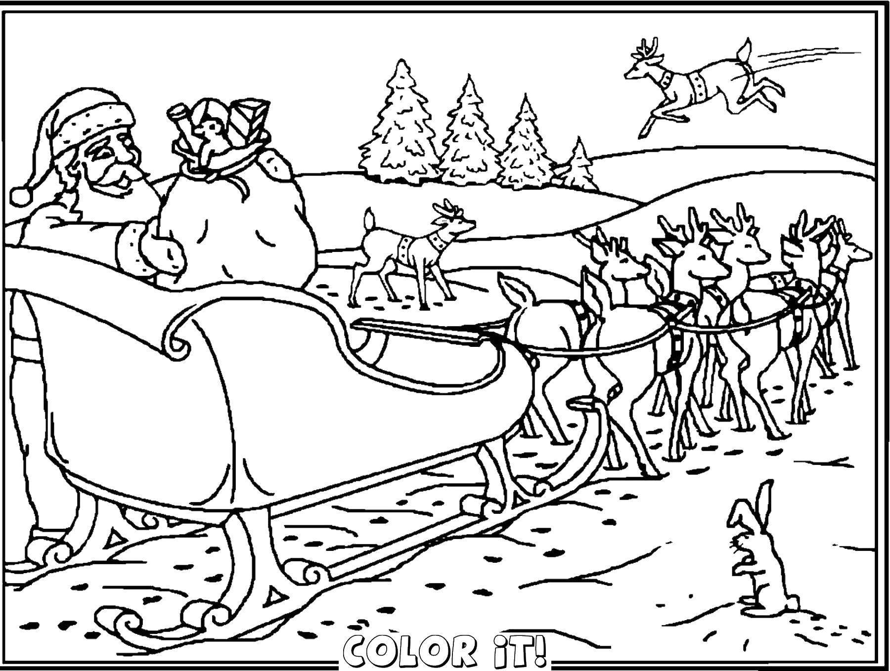 Online coloring pages coloring page santa carries gifts christmas download print coloring page