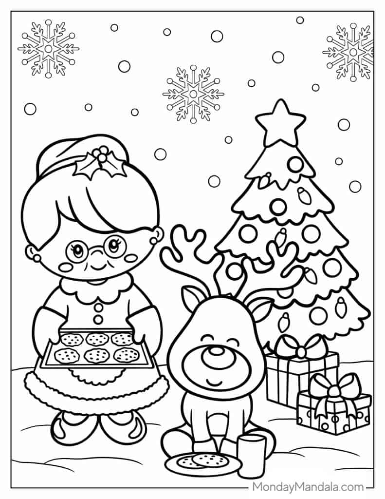 Santa coloring pages free pdf printables