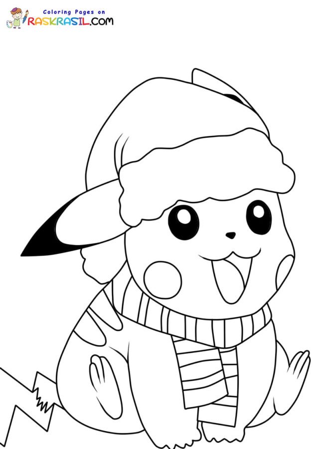 Christmas pikachu coloring pages printable for free download