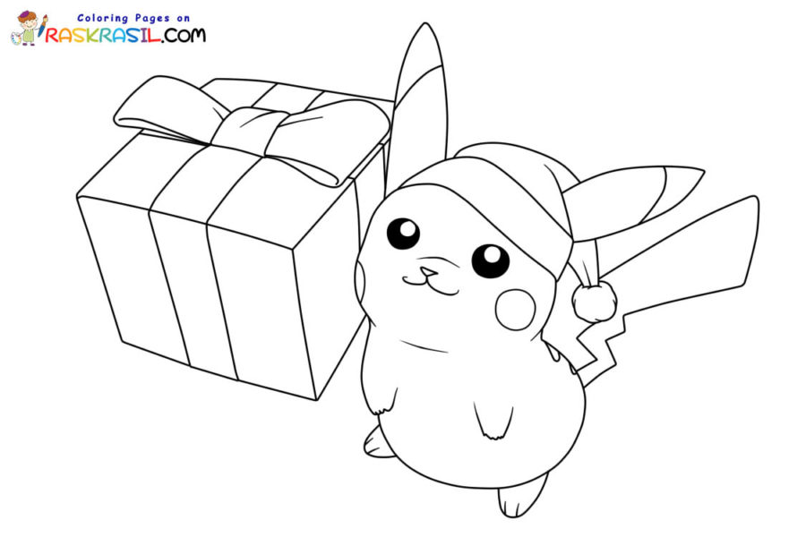 Christmas pikachu coloring pages
