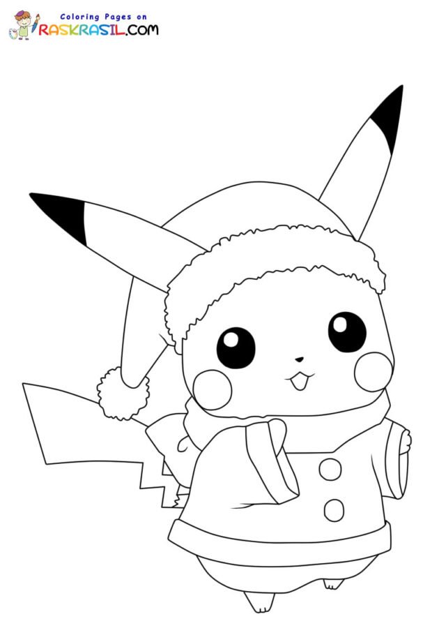 Christmas pikachu coloring pages printable for free download