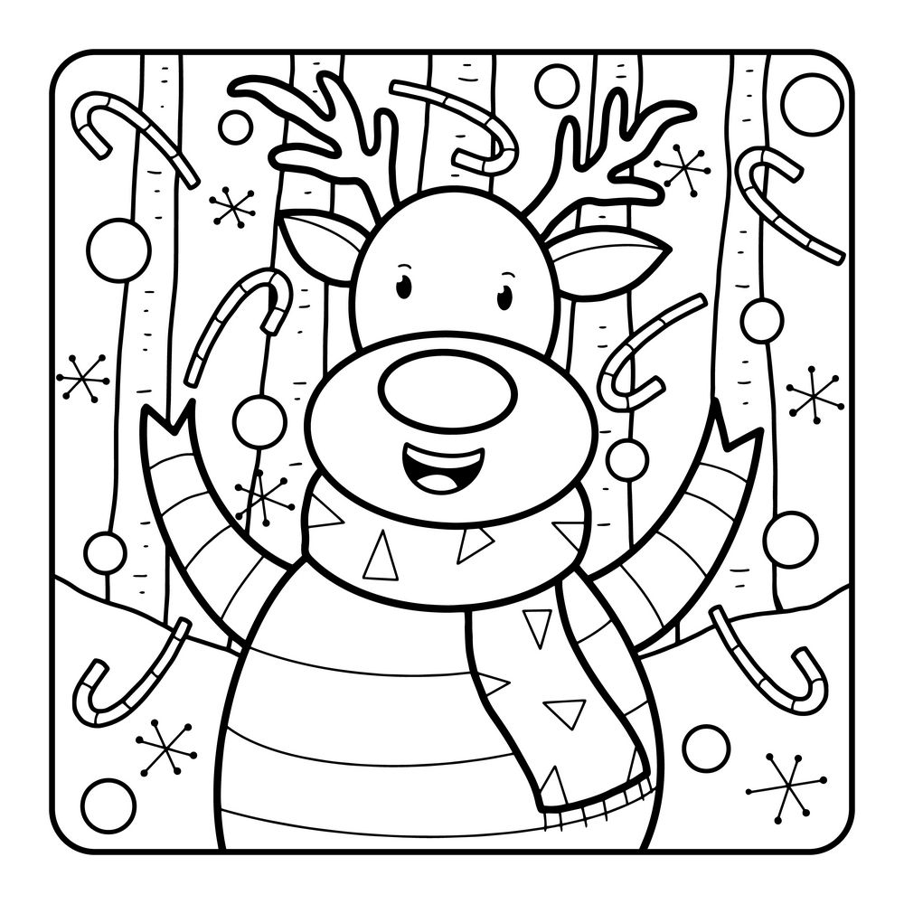 Santas reindeer coloring pages