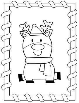 Christmas coloring pages santa elf and rudolph by ladybug learning store
