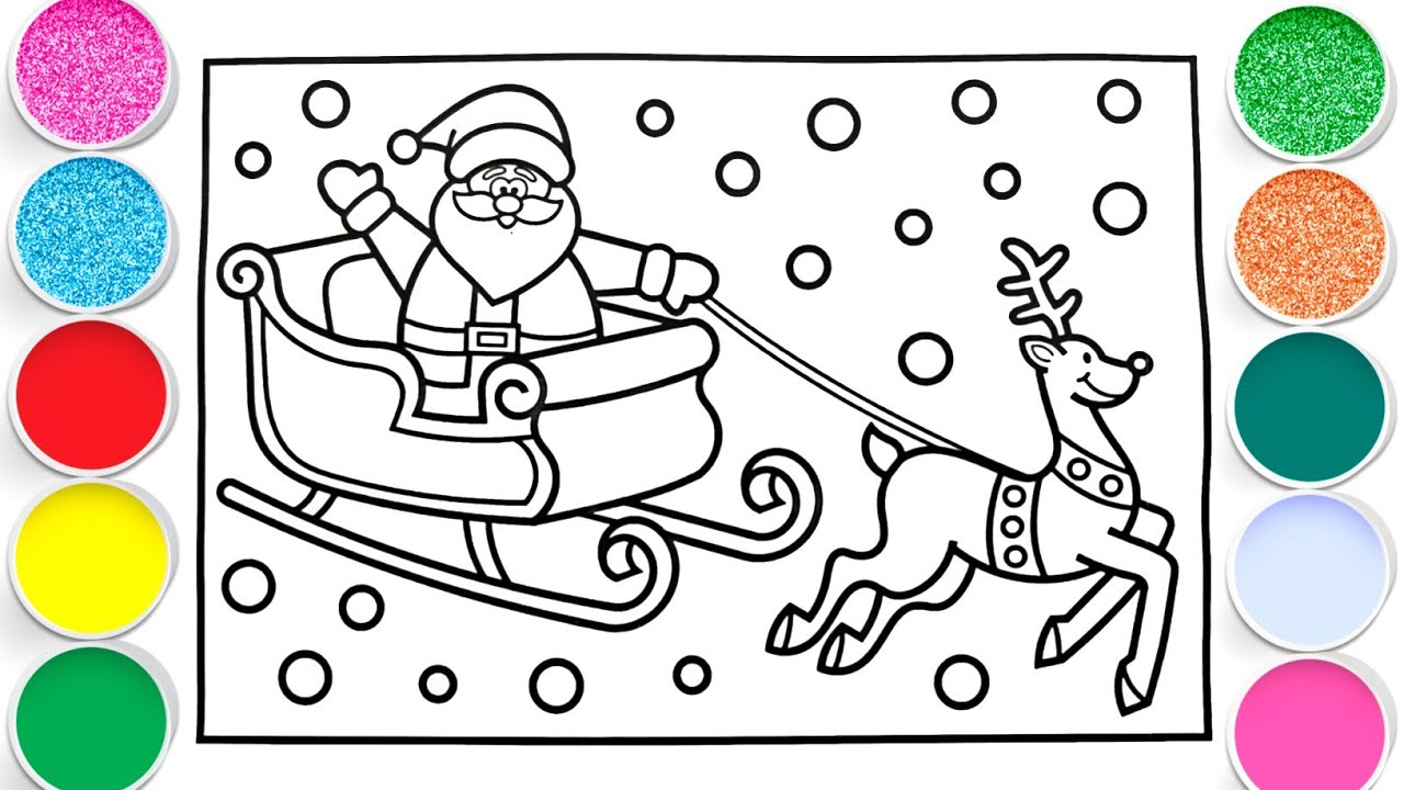 How to paint ð santas sleigh step by step for kids santa claus sleigh coloring page