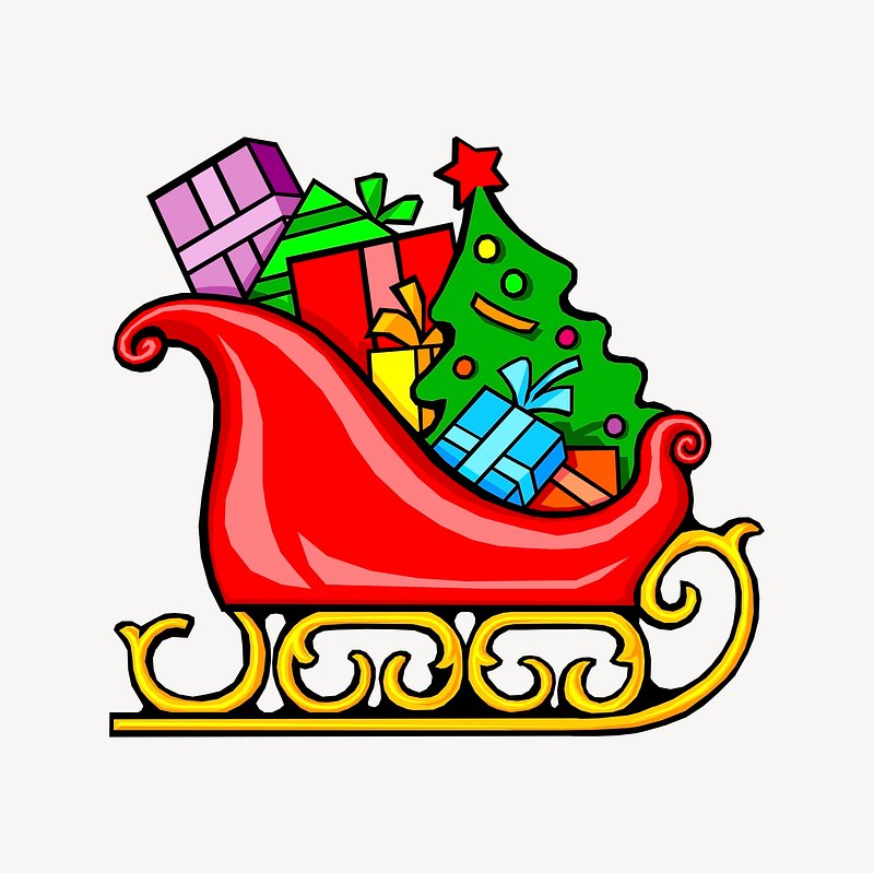 Santa sleigh png sticker christmas free png