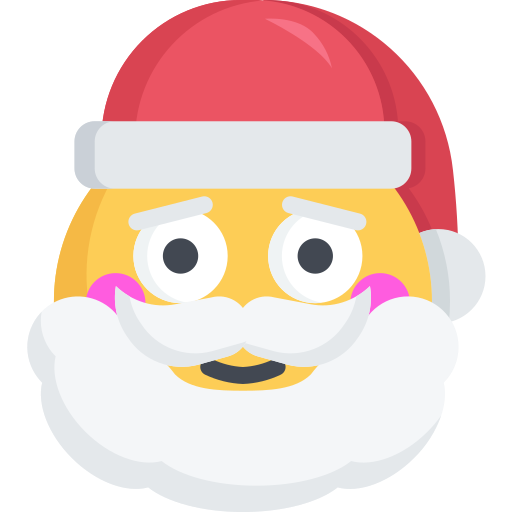 Christmas emoji happy santa smile icon