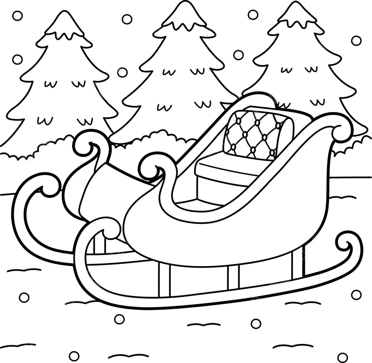 Christmas sleigh vehicle coloring page for kids colouring page coloring vector christmas drawing ring drawing kid drawing png and vector with transparent background for free download