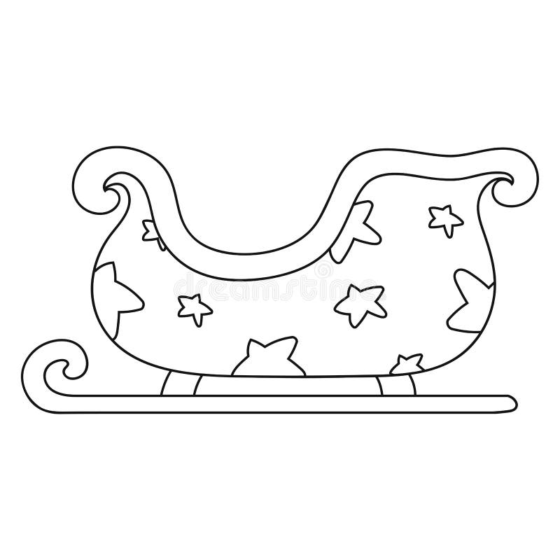 Christmas sleigh santa claus coloring book page for kids cartoon style stock vector