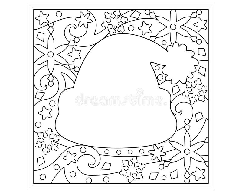 Christmas santa snowflakes coloring book for kid stock vector