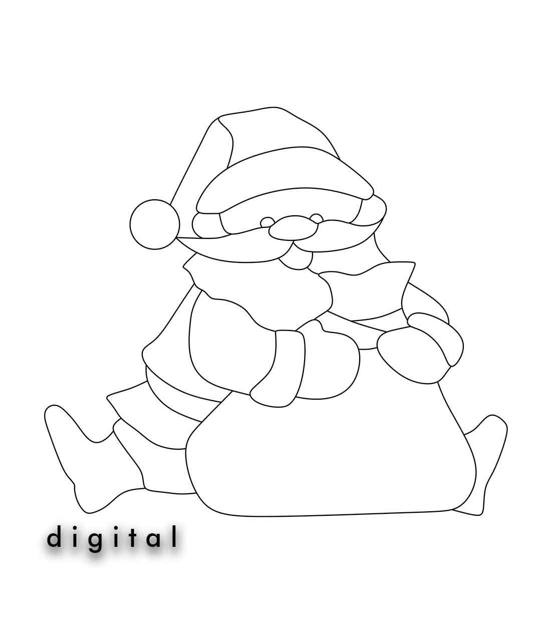 Santa claus with gifts stained glass pattern â stained glass patterns suncatchers