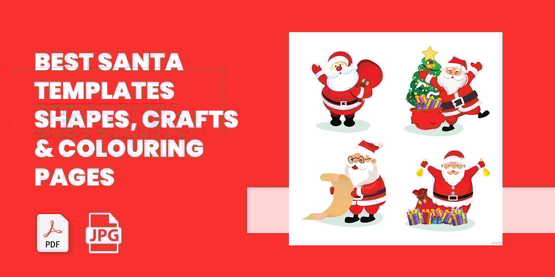 Best santa s shapes crafts colouring pages