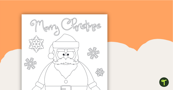Santa claus colouring page teach starter