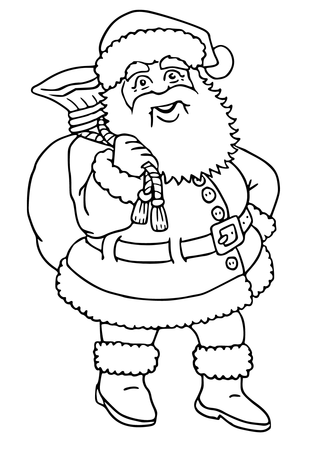 Free printable santa claus costume coloring page for adults and kids