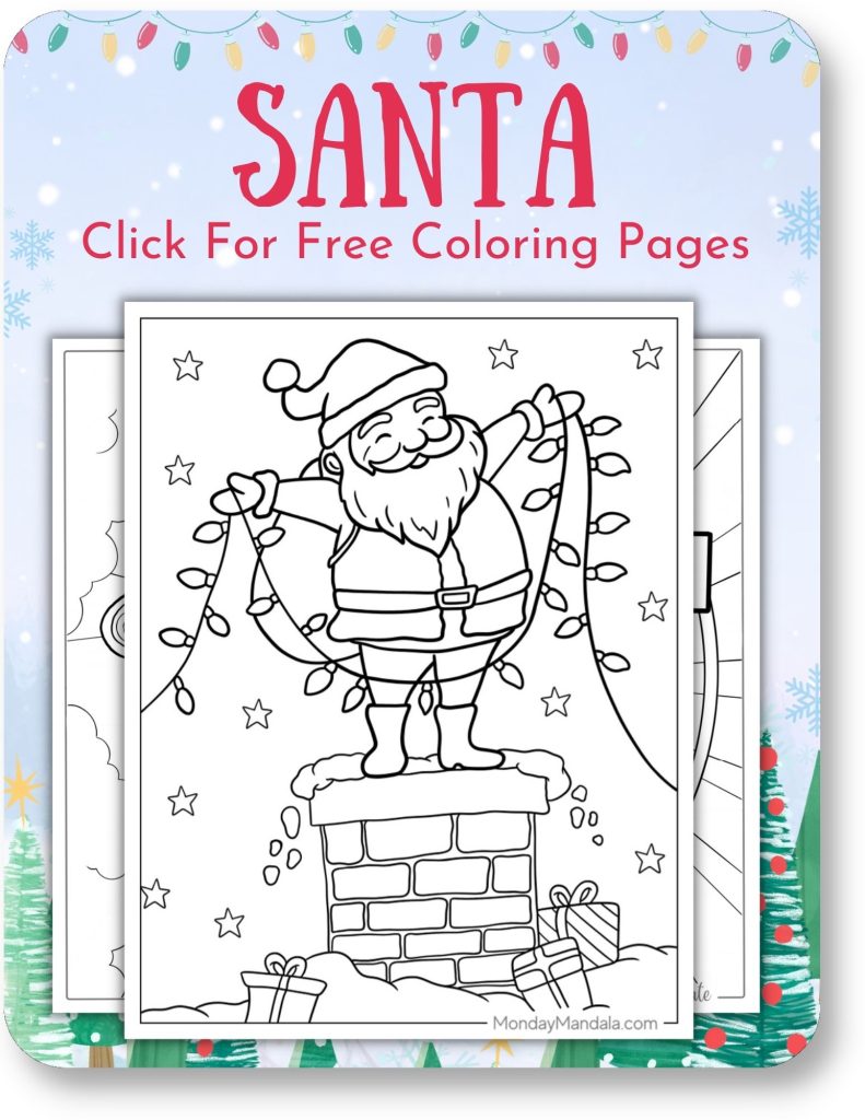 Christmas coloring pages free pdf printables